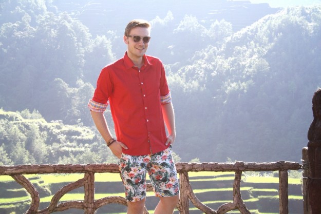 red sirt and floral printed pants in Banaue 5-001